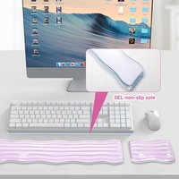 Tapis de souris et clavier personnalisé en silicone transparent, forme irrégulière, effet crème glacée, résistant à l'eau, repose-poignet gaming pour la maison et le bureau
