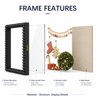 Bingkai Foto Shadow Box Modern Custom dengan Latar Belakang Linen, Bingkai Kayu Warna Putih/Hitam, Ramah Lingkungan, Tahan Lama, untuk Dinding Rumah