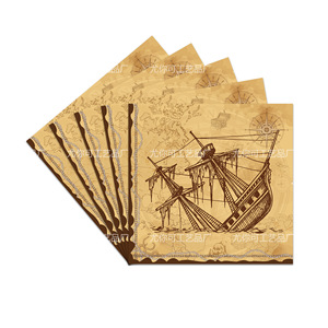 Ensemble de vaisselle de fête pirate, assiettes en papier, gobelets, serviettes, nappe, décoration d'anniversaire, 60-80 pièces, jetables et respectueux de l'environnement - Product Image 4