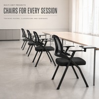 Chaise de formation pliable avec tablette d'écriture, dossier en maille, chaise de conférence avec accoudoir pour tablette pour salle de classe, séminaire, réunion
