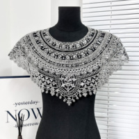 Collier de luxe en perles et paillettes, applique brodée pour décolleté, patch pour Jubah Abay, accessoires de couture pour vêtements DIY