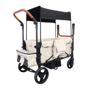 Xe đẩy em bé Wagon Xe đẩy cho 2 trẻ em đóng mở gấp ngoài trời tiện ích Wagon với có thể tháo rời tán - Product Image 1