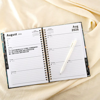 Carnet de notes A5 personnalisé 2026 avec spirale, agenda et journal en anglais avec élastique