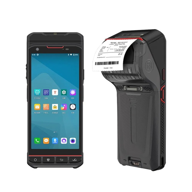 Android 13 NFC Handheld Inventory 1D/2D Barcode Scanner PDA Terminal with Thermal Label Printer