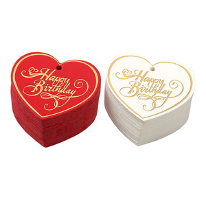 <span class=keywords><strong>2022</strong></span> nouvel an joyeux anniversaire cadeau décoration bronzant étiquette en forme de coeur rouge main impression UV imprimé adhésif autocollant carte de bénédiction - Product Image 1