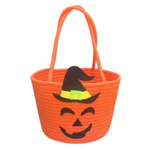 Cesto portaoggetti di Halloween-cestino di caramelle portatile per bambini fatto a mano regalo fai da te <span class=keywords><strong>Organizer</strong></span> dolcetto o scherzetto - Product Image 2