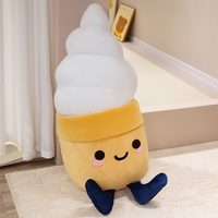 Dessin animé Snack Emojis peluche oreiller crème glacée poupée doux peluche oreiller jouet