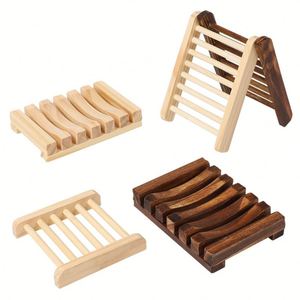 Creative Wooden Soap Dish Holder with Drain Design for Bathroom or Hotel, Custom Logo Promotional <b>Gift</b> - Product Image 1