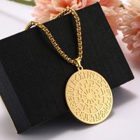 Collier Pendentif Viking Homme Runes Nordiques Slaves Amulette Talisman Acier Inoxydable Doré Longue Chaîne Boîte Bijoux