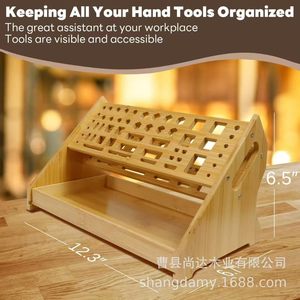New wooden repair tool rack, multi-functional screwdriver and scissor storage rack, <b>desktop</b> organizer for repair tools - Product Image 4