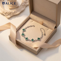 ALICE Bracelet à breloques en zircon scintillant « Amour éternel », plaqué argent, style hip-hop, bijoux de fête unisexe