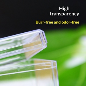 Boîte carrée en plastique transparente de qualité alimentaire PS, conteneur transparent sans bavures de 280ml, pour bonbons, fruits secs, emballage cadeau - Product Image 3
