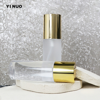 Flacon pulvérisateur en plastique PET de 100 ml, transparent givré, pour toner cosmétique, avec bouchon pompe doré, brume hydratante pour le visage