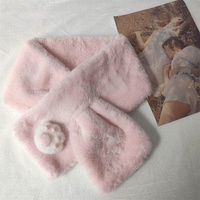 Écharpe douce et polyvalente en forme de patte de chat pour filles musulmanes, style court, en soie, chaude et moelleuse, idéale pour l'automne et l'hiver