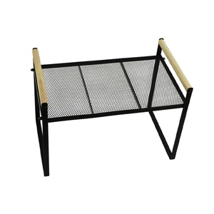 Égouttoir à vaisselle moderne à 2 niveaux en acier inoxydable, étagères de rangement de cuisine sur table avec égouttoir pour bols et assiettes - Product Image 3