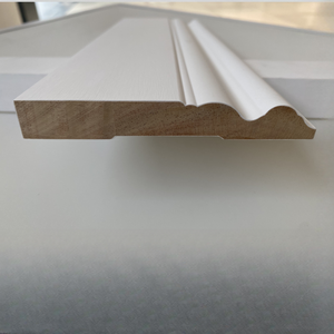 Rodapié de madera imprimada blanca, moldura de cornisa para techo, moldura de rodapié de madera maciza - Product Image 4
