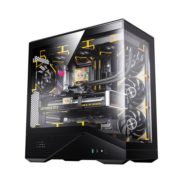 Yipaiyifeng K10 Aluminum Tempered Glass ATX Mid Tower Gaming PC Case with Side Panel Window Premium Features Private Mold