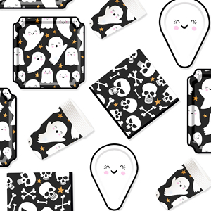 ชุดอุปกรณ์บนโต๊ะอาหารฮาโลวีน DAMAI แบบกำหนดเองพร้อมลายผี ประกอบด้วยจานกระดาษและแก้วกระดาษแบบใช้แล้วทิ้งสำหรับงานปาร์ตี้ฮาโลวีน - Product Image 2