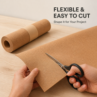 Rouleau de liège 100% naturel 2mm 3mm 6mm, feuille découpable pour revêtement de tiroir d'appartement moderne, protection de table DIY, taille personnalisée OEM