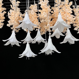 Lampu Hias Lilin Bunga Lily Pernikahan Baru, Dekorasi Kreatif Bunga Buatan, Properti Panggung, Lampu Plafon Akrilik Bercahaya, Aula Perjamuan - Product Image 4