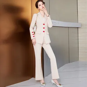 Korean Style Interview Sales Work Clothes Long-Sleeved Professional Trousers Suit For Women