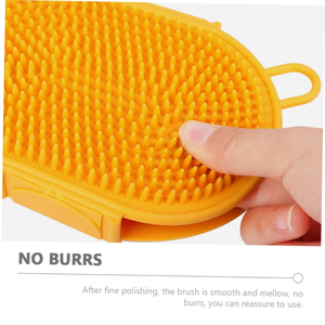 Self Cleaning <b>Pet</b> Bath <b>Brush</b> with Flexible Rubber Tips for Sensitive Skin and Long Short Fur - Product Image 3