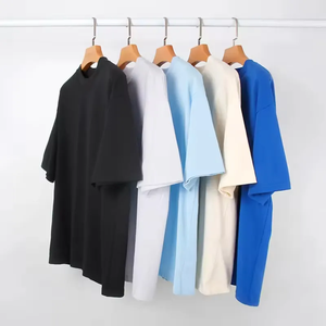 T-shirt à la mode pour hommes, coupe ample, col rond, t-shirts d'entraînement athlétique, poids lourd, manches courtes, t-shirt de base en coton de qualité supérieure - Product Image 3