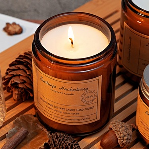 Velas Aromáticas LunaLith al por Mayor con Logotipo Personalizado, 100g, Cera de Soja de Lujo, Frasco de Vidrio Ámbar, para Bodas, Diwali y Regalos de San Valentín - Product Image 3