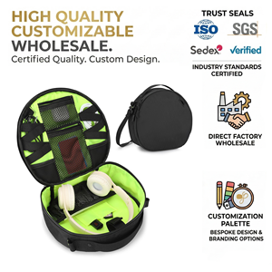 Bolsa de Almacenamiento para <span class=keywords><strong>Auriculares</strong></span> y Audífonos, Ecológica, Duradera y Portátil, con Cierre de Cremallera - Product Image 1