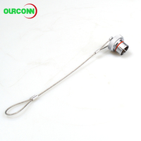Tapa Metálica Circular de Empuje y Tracción de Latón, Cubierta Protectora Impermeable con Cordón, Tapa Antipolvo IP68 Hembra para Conector