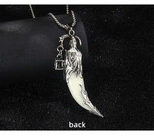 Nouveau Collier en Acier Inoxydable avec motif Grim Reaper, faucille, fantôme et dent de loup simulée, style Hip Hop Européen et Américain, chaîne de pull imposante - Product Image 5