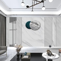 Panel de Pared de PVC Blanco Brillante con Efecto Mármol, Paneles de Fibra de Bambú y Carbón Vegetal Resistentes al Agua, Paneles de Pared para Cocina y Baño