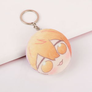 Op maat gemaakte dubbelzijdige zachte pluche ronde knoopbadge naamplaatje groothandel logo offsetdruk promotionele sleutelhanger - Product Image 6