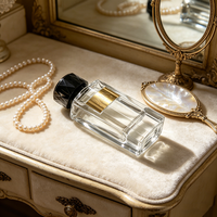 Botol Parfum Kosong Mewah 100ml Grosir Tersedia, Botol Semprot Kaca Parfum dengan Penyemprot Kabut Halus Label Logam