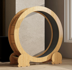 Telaio per Arrampicata Interattivo per Gatti con Ruota per Esercizio, Tapis Roulant in Legno e Plastica per Addestramento Domestico - Product Image 4