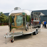 Chammp 2026 Remorque alimentaire mobile en acier inoxydable, camion de restauration commerciale pour la vente de restauration rapide, café et crème glacée