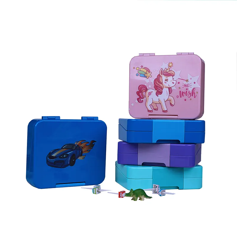 Non Toxic plastic box leakproof 4 compartments lunch boxes bento box