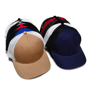 Gorra Trucker Bicolor Lisa al por Mayor, Gorra Trucker con Malla Trasera, Gorras Trucker Snapback con Logotipo Personalizado Bordado para Hombre - Product Image 1