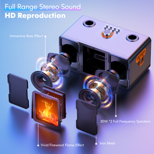 Loa di động SDRD SP600 với đèn LED RGB, hai micro, hỗ trợ kết nối 5.0 & sạc không dây, lý tưởng cho tiệc ngoài trời và karaoke - Product Image 2