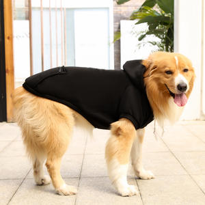 Sudadera con capucha grande y sencilla para perro, ropa para mascotas, suéteres con bolsillo con cremallera, suéter de lana suave y moderno para perro con bolsillo grande - Product Image 5