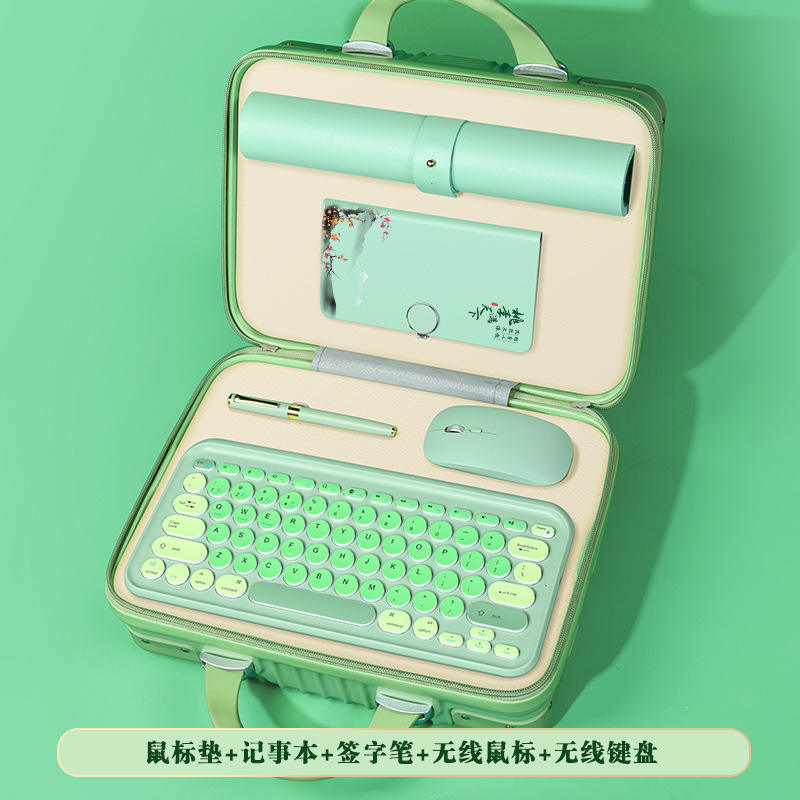 X-series green Peach & Plum notebook mouse pad, keyboard, mouse pen, and carrying case [5-piece set]
