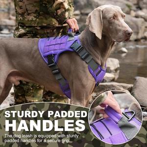 Arnés Táctico Morado para Perro, con Asa Acolchada, Reflectante, de Nailon, para Perros de Raza Grande - Product Image 1