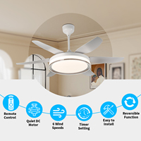 Plafonnier moderne simple pour la maison et la chambre à manger 48 pouces avec télécommande ventilateur à faible bruit avec kit d'éclairage