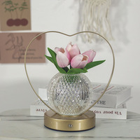 Lampe de table LED en forme de tulipe, lumière de nuit romantique pour chambre à coucher, cadeau de mariage