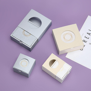 Cardboard white Beige Paper Magnetic Jewelry Gift Box Custom Jewelry Book Shape Box with Pouch - Product Image 3