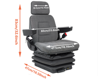 Siège à suspension mécanique robuste pour chargeuse, excavatrice et camion Cat Komatsu