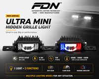 Mini projecteur LED dissimulé pour grille, 15W, lumière d'avertissement stroboscopique, 9-36V, étanche IP67, feu auxiliaire de conduite