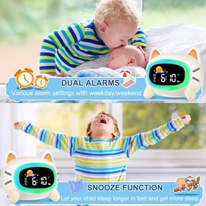 <span class=keywords><strong>เครื่อง</strong></span>ฝึกการนอนหลับนาฬิกาปลุกปลุกแสงพระอาทิตย์ขึ้นสำหรับเด็กนาฬิกาปลุกขนาดเล็กเปลี่ยนสีได้7สีสำหรับตอนกลางคืนมีเสียงสีขาว - Product Image 4