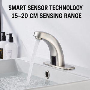 Robinet automatique à capteur en acier inoxydable 304, sans contact, à montage sur plan, pour lavabo de salle de bain, eau chaude et froide en option (AC/<span class=keywords><strong>DC</strong></span>) - Product Image 4