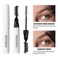 Gel Sourcils Effet Lifting 2-en-1 Tube Rond Blanc Personnalisable Vente en Gros Usine Fixation Forte Gel Coiffant Sourcils Marque Privée